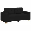 Fekete szövet loveseat kanapé 140 cm