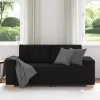 Fekete szövet loveseat kanapé 140 cm
