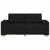 Fekete szövet loveseat kanapé 140 cm