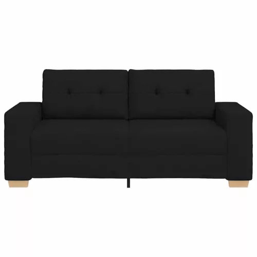 Fekete szövet loveseat kanapé 140 cm