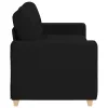 Fekete szövet loveseat kanapé 140 cm