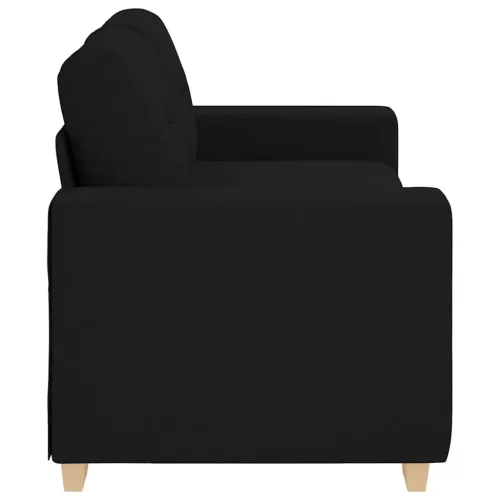 Fekete szövet loveseat kanapé 140 cm