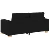 Fekete szövet loveseat kanapé 140 cm