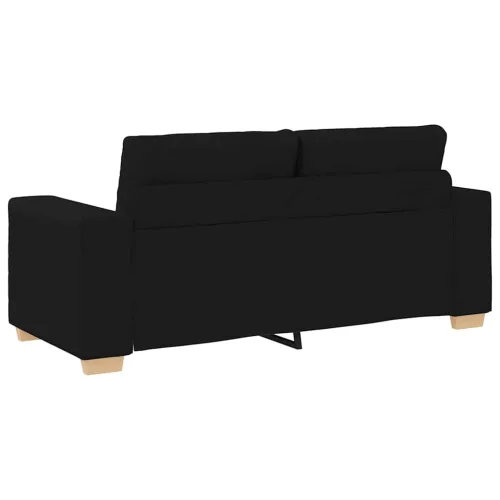 Fekete szövet loveseat kanapé 140 cm
