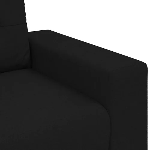 Fekete szövet loveseat kanapé 140 cm