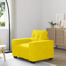 Sárga bársony kanapéfotel 60 cm