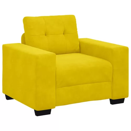 Sárga bársony kanapéfotel 60 cm