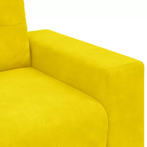 Sárga bársony kanapéfotel 60 cm