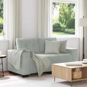 Világosszürke bársony loveseat kanapé 120 cm