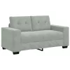 Világosszürke bársony loveseat kanapé 120 cm