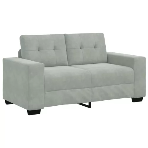 Világosszürke bársony loveseat kanapé 120 cm