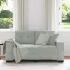 Világosszürke bársony loveseat kanapé 120 cm
