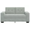 Világosszürke bársony loveseat kanapé 120 cm