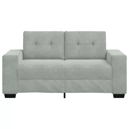 Világosszürke bársony loveseat kanapé 120 cm