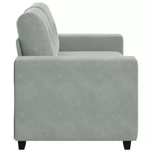 Világosszürke bársony loveseat kanapé 120 cm