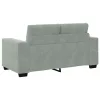 Világosszürke bársony loveseat kanapé 120 cm