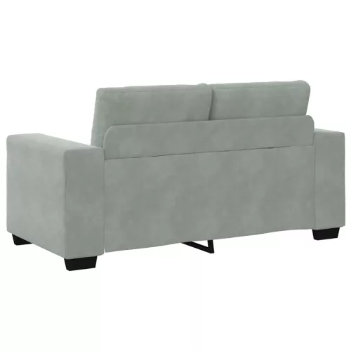 Világosszürke bársony loveseat kanapé 120 cm