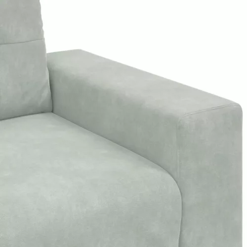 Világosszürke bársony loveseat kanapé 120 cm