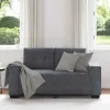 Sötétszürke bársony loveseat kanapé 120 cm