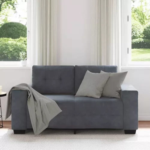 Sötétszürke bársony loveseat kanapé 120 cm