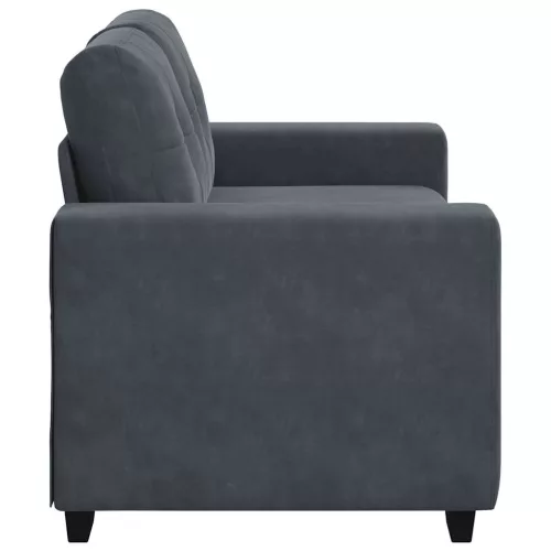 Sötétszürke bársony loveseat kanapé 120 cm