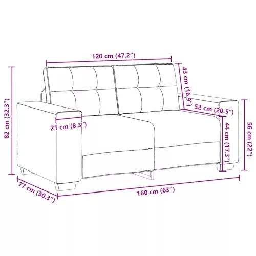 Sötétszürke bársony loveseat kanapé 120 cm