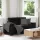 Fekete bársony loveseat kanapé 120 cm