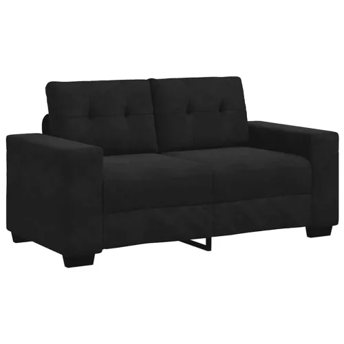Fekete bársony loveseat kanapé 120 cm
