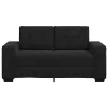 Fekete bársony loveseat kanapé 120 cm