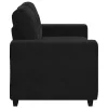Fekete bársony loveseat kanapé 120 cm