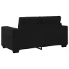 Fekete bársony loveseat kanapé 120 cm