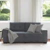 Sötétszürke bársony loveseat kanapé 140 cm