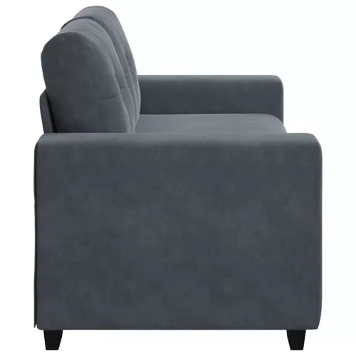 Sötétszürke bársony loveseat kanapé 140 cm
