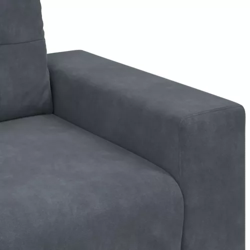 Sötétszürke bársony loveseat kanapé 140 cm