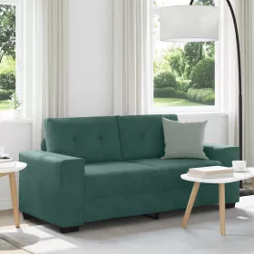 Sötétzöld bársony loveseat kanapé 140 cm