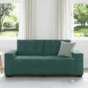 Sötétzöld bársony loveseat kanapé 140 cm