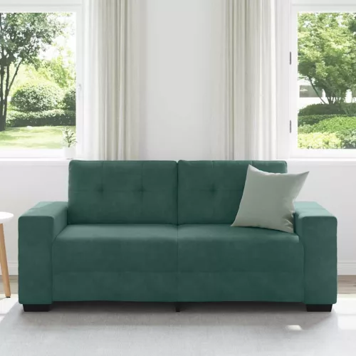 Sötétzöld bársony loveseat kanapé 140 cm