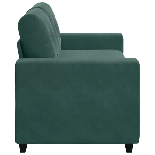 Sötétzöld bársony loveseat kanapé 140 cm