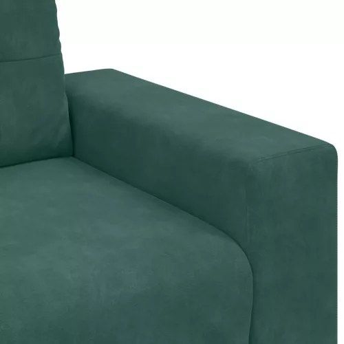 Sötétzöld bársony loveseat kanapé 140 cm