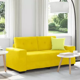 Sárga bársony loveseat kanapé 140 cm