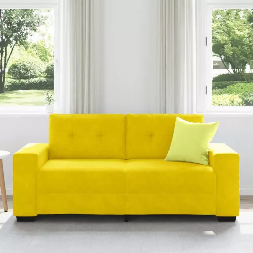 Sárga bársony loveseat kanapé 140 cm