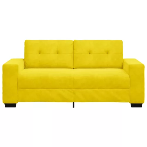 Sárga bársony loveseat kanapé 140 cm