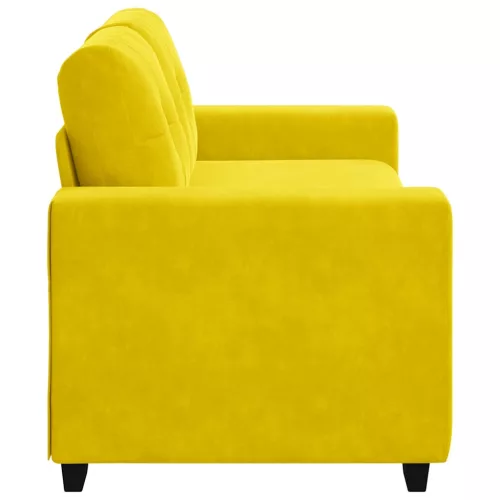 Sárga bársony loveseat kanapé 140 cm