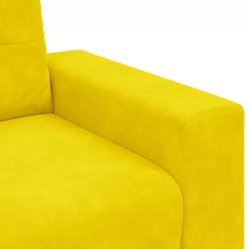 Sárga bársony loveseat kanapé 140 cm