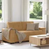 Barna bársony loveseat kanapé 140 cm
