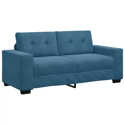 Kék bársony loveseat kanapé 140 cm