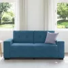 Kék bársony loveseat kanapé 140 cm