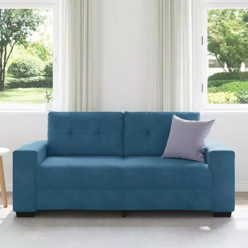 Kék bársony loveseat kanapé 140 cm