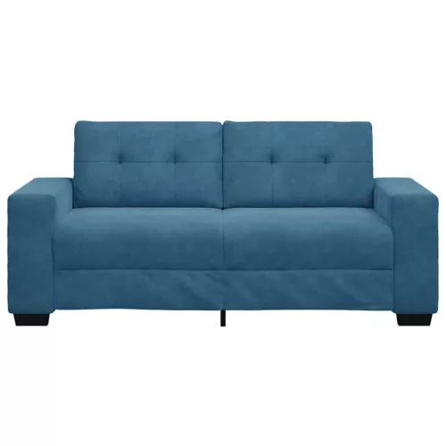 Kék bársony loveseat kanapé 140 cm