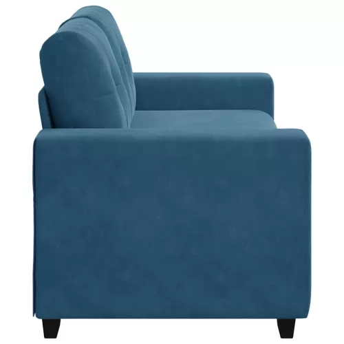 Kék bársony loveseat kanapé 140 cm
